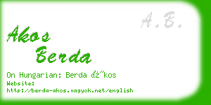 akos berda business card